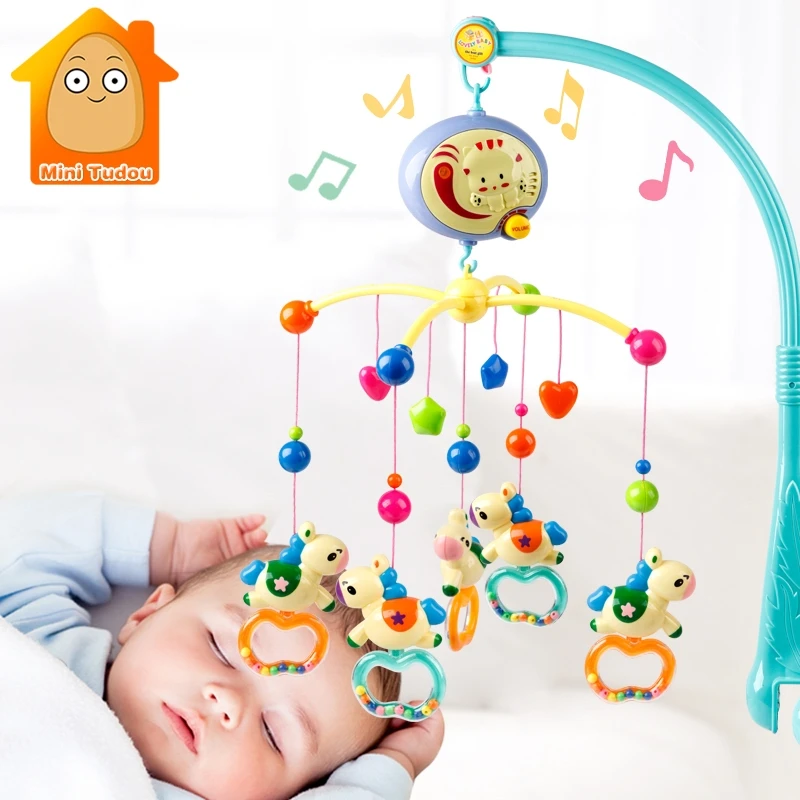 Lit Bebe Cloche Jouet Rotatif Boite A Musique Suspendus Bebe Hochet Support Berceau Support De Telephone Portable Jouets Pour Bebes 0 12 13 24 Mois Aliexpress