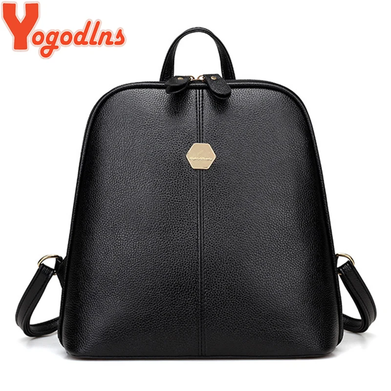 

Yogodlns PU Leather Shell Backpack Women Cute School Shoulder Bag For Teenage Girls Solid Color Rivet Knapsack Casual Travel Bag