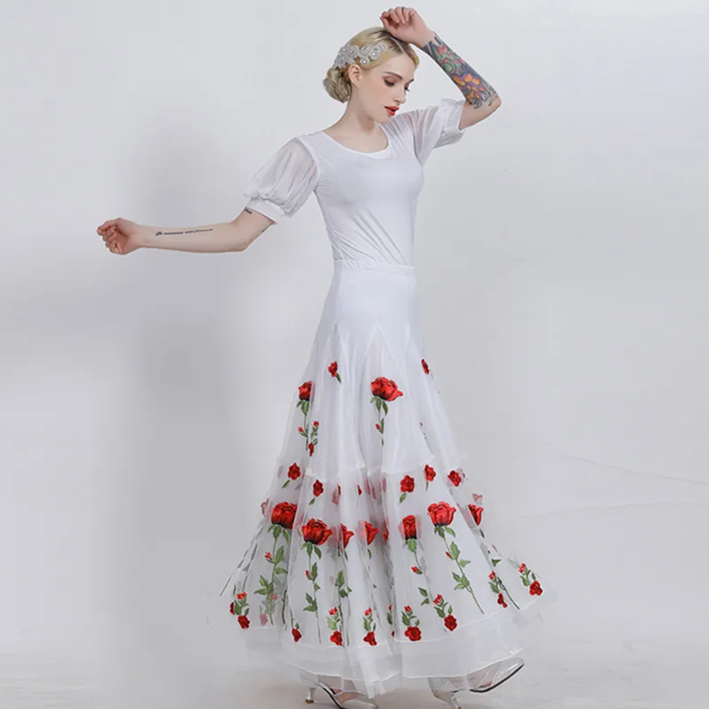 

white flower standard ballroom dress competition standard dance dresses ballroom waltz dresses ballroom standard dress tango