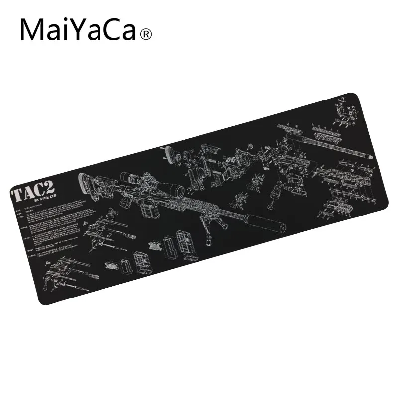 30x90 см игровой коврик для мыши Мягкие силиконовые ткань огнестрельное оружие узор поверхности черные обои Закрытая край клавиатура, мышь