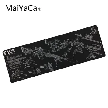 

30x90cm Gaming Mouse Pad Soft silicone cloth firearm pattern Surface Black wallpaper locked edge keyboard mouse mat