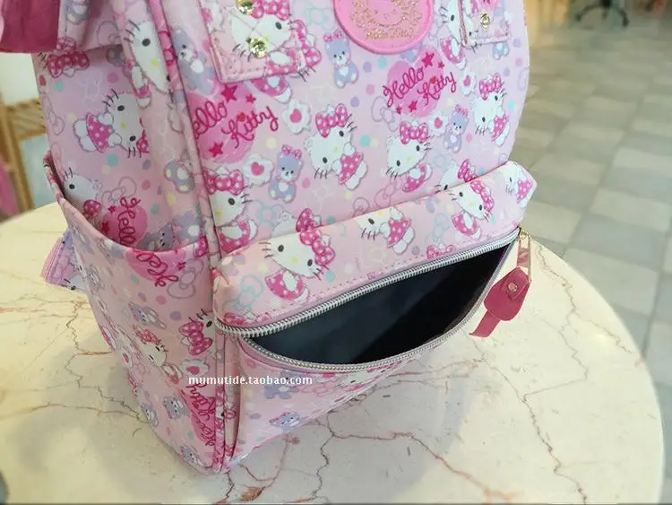 Мультфильм Подлинная рисунок «Hello Kitty» My Melody рюкзак школьный искусственная розовый Начальная школа Сумки рисунок «Hello Kitty» дорожная сумка для подарок для девочек