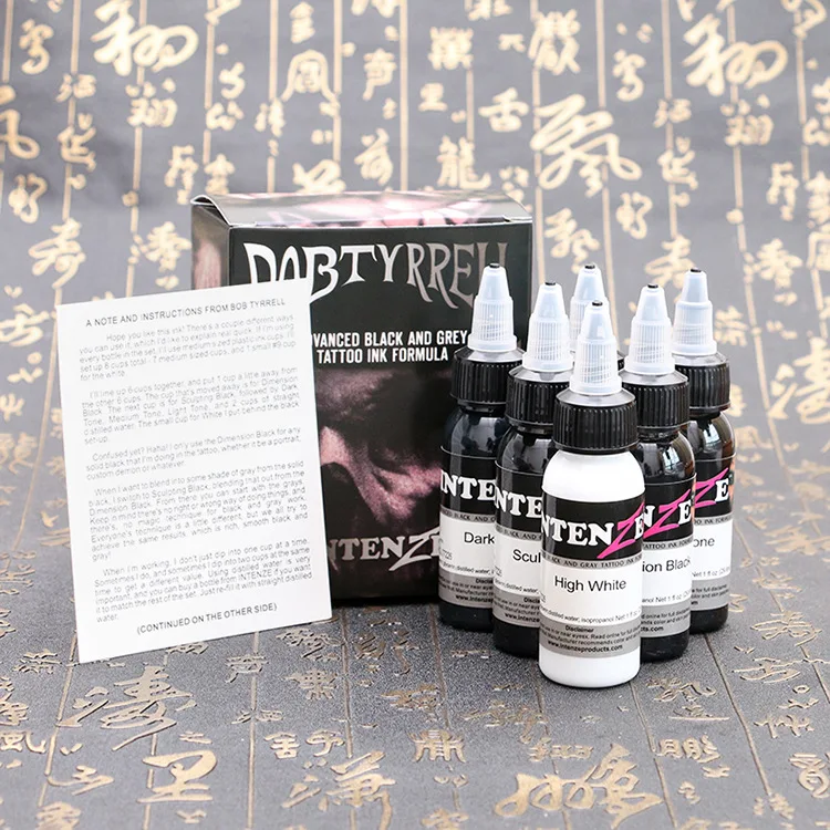 

Pigment for Body Art Tattoo Kits Supplies Size: 30ml/bottle 6bottle Color: dimension black,light tone,dark tone,sculpti