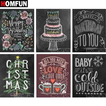 

HOMFUN Full Square/Round Drill 5D DIY Diamond Painting "Blackboard text" 3D Embroidery Cross Stitch 5D Decor Gift A06827