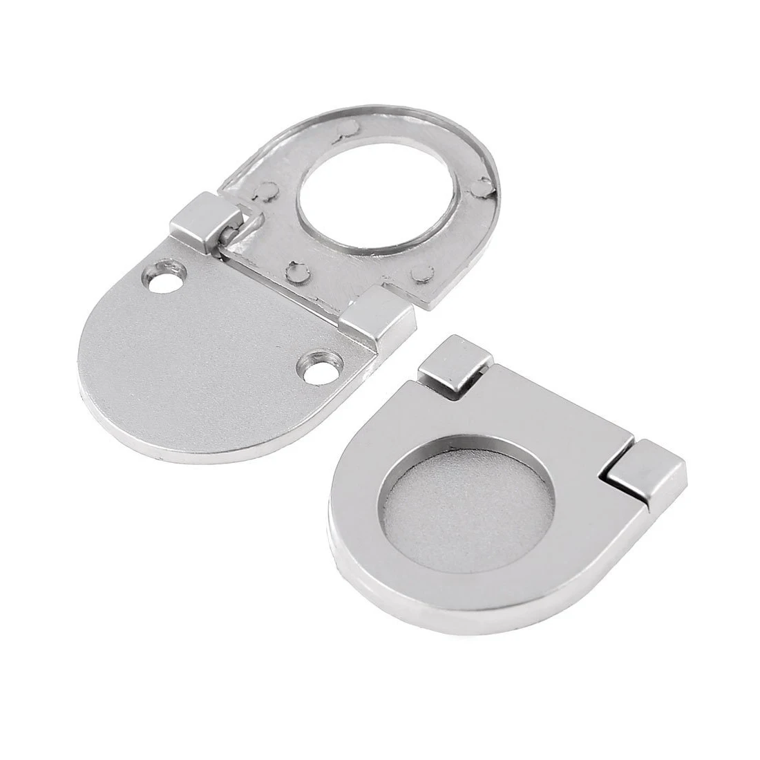 

2pcs D Shaped 22mm Ring Dia Door Handle Pull Silver Tone for Drawer Closet