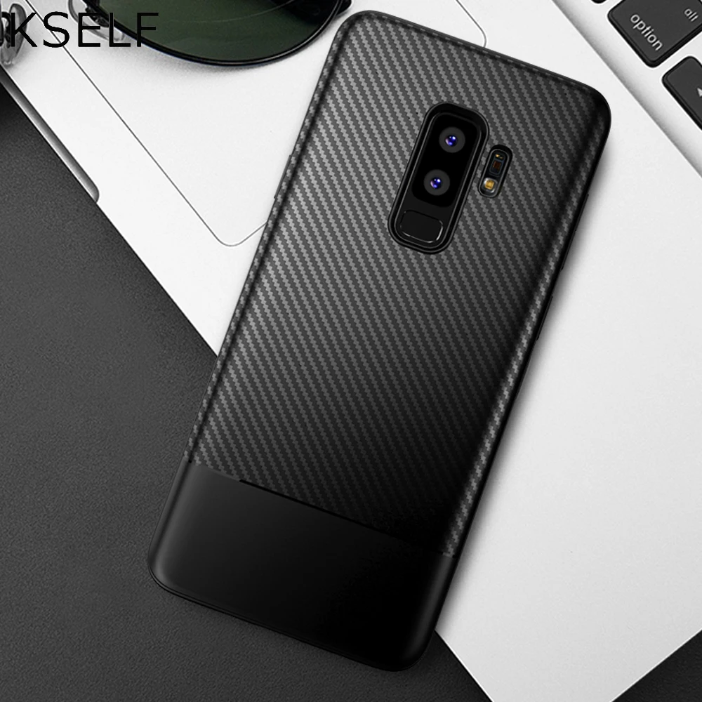 

KSELF Soft TPU Case For Samsung galaxy S9 S9 Plus S8 S8 Plus Note 8 Case Carbon Fiber Silicone Cover For Samsung S9 Plus Coque