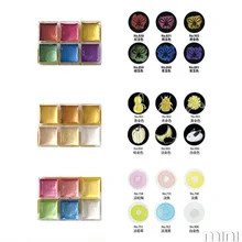 Японский пигмент цвета воды Kuretake 6 цветов металлические бусины, светильник, драгоценные камни, твердые пигменты, светильник звезды и светильник