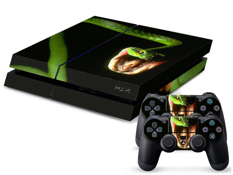 For PS4 Decals Console and Matching Controller Skins 20 pieces a lot Mixed Styles Custom Sticker Cover Green Snake Wholesale |