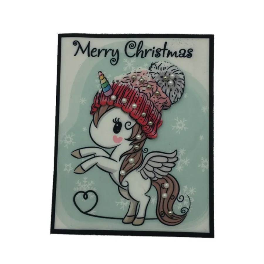 NEW 3D Cute Rainbow Unicorn Horse Sequin Sew On Patches for clothes Coat T-shirt Embroidered Applique | Дом и сад