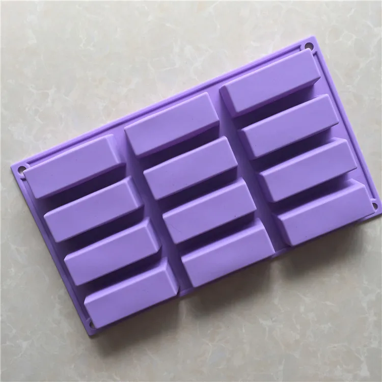 

12 even small rectangular silicone soap mold cold made of soap mold XG651