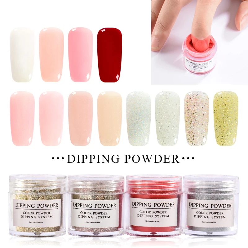 

Mtssii 10ml Nail Dipping Powder Gradient Color French Nail Glitter Dip Powder without Lamp Cure Nail Art Decorations Fan Brush