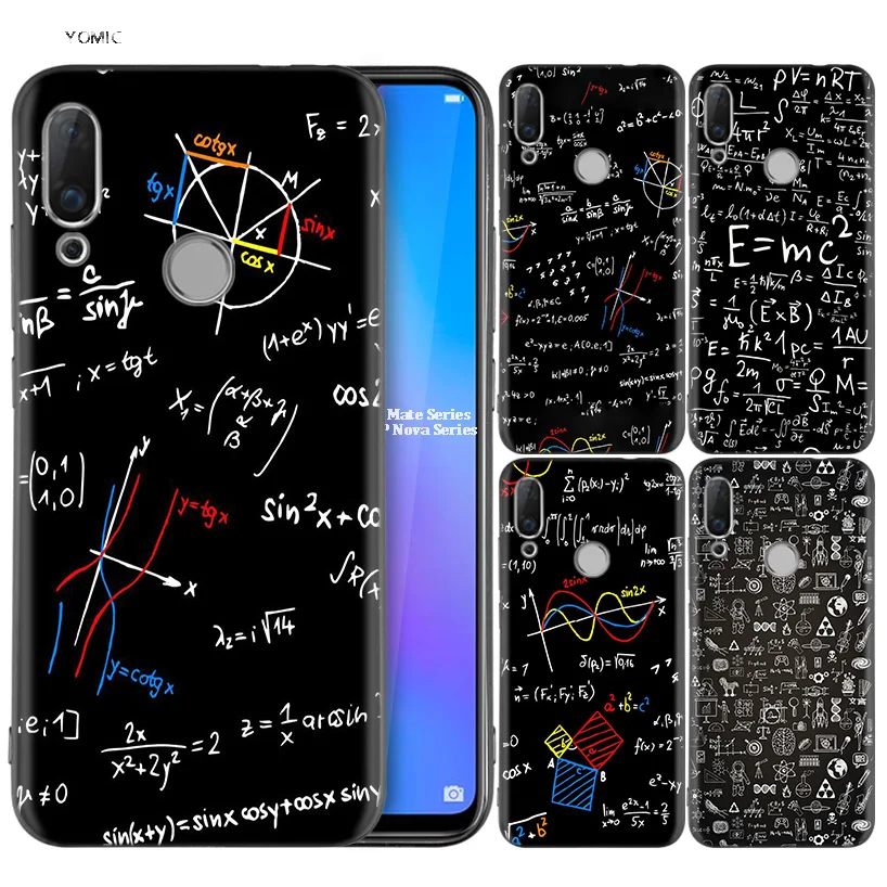 

Silicone Coque Case for Huawei P30 P20 P10 P9 Mate 20 10 Lite Pro Nova 3i 4e 3E P Smart 2019 2018 Plus Math Einstein ke formula