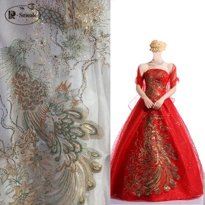 

4 Color Sequins Golden Peacock Exquisite Embroidery Peacock Cloth AffixedDIY Clothing Accessories RS1061