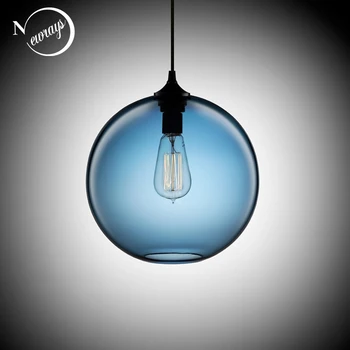 Loft Vintage Antique Industrial 6 Color Glass Ball Pendant Lights Fixtures for Kitchen Restaurant Dining/Living Room Cafe Bar free shipping vintage loft industrial pendant lights gold bar stair dining room glass shade retro lindsey pendant lamp fixtures