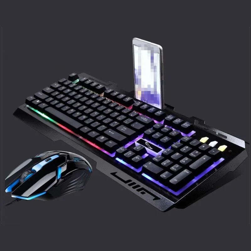 Плавающие кнопки механический ручной дизайн Clavier Gamer USB Проводная игровая механическая клавиатура и мышь набор водонепроницаемый светящийся