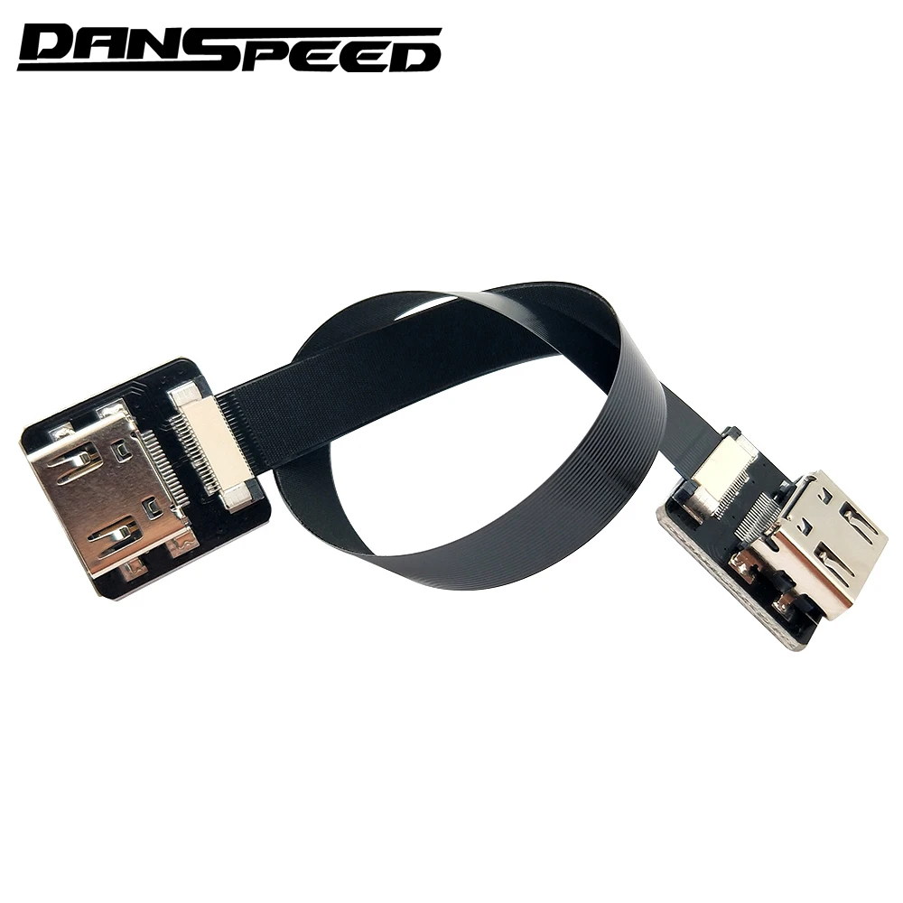 Danspeed الأسود fpv hdmi نوع الأنثى إلى hdmi أنثى كابل hdtv fpc 20 سنتيمتر ل fpv hdtv