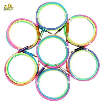 

500pcs Aux Cable Speaker Wire 3.5mm Jack Rainbow Bamboo Copper Shell Audio Cable for Car Headphone Adapter Cord Samsung S10 Plus