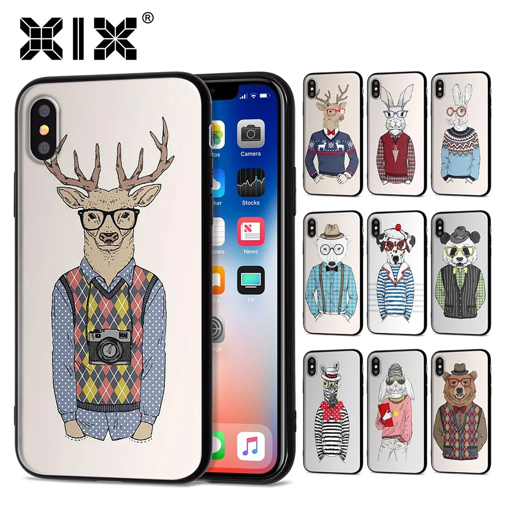 Чехол для iPhone X с изображением животных мягкий чехол из ТПУ 7 6 6S 8 Plus XS Max|Бамперы| |