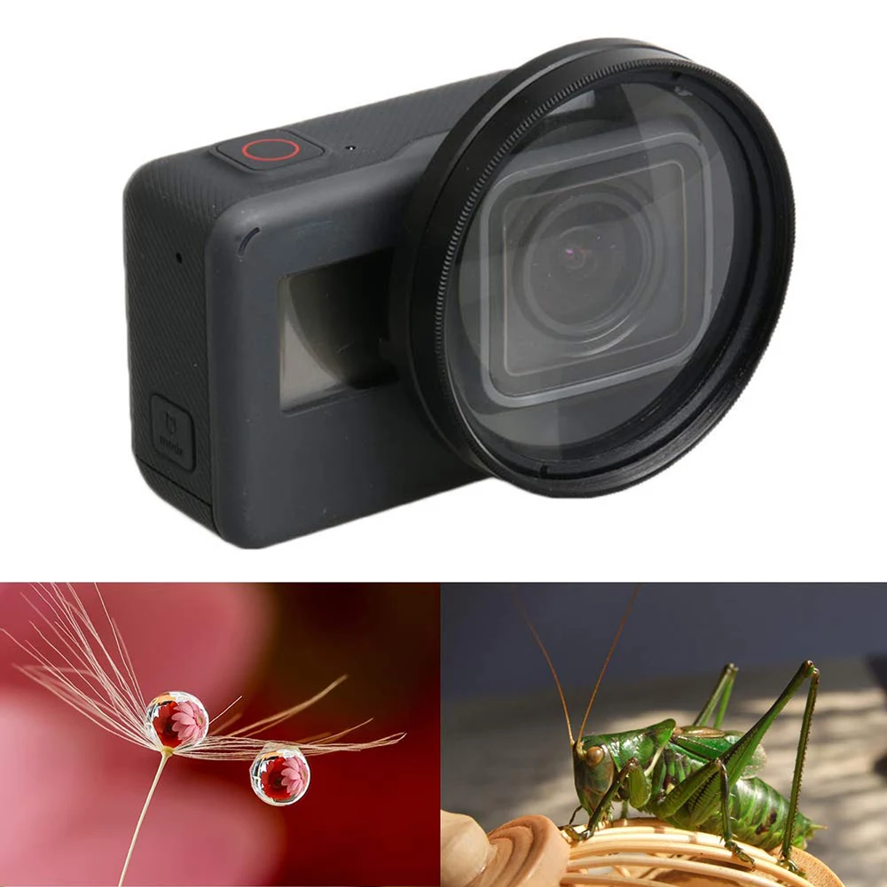 

52mm Magnifier Macro Close Up Lens for GoPro Hero 7 6 5 Black Action Camera Mount for Go Pro Hero 6 5 7 Accessories Kits