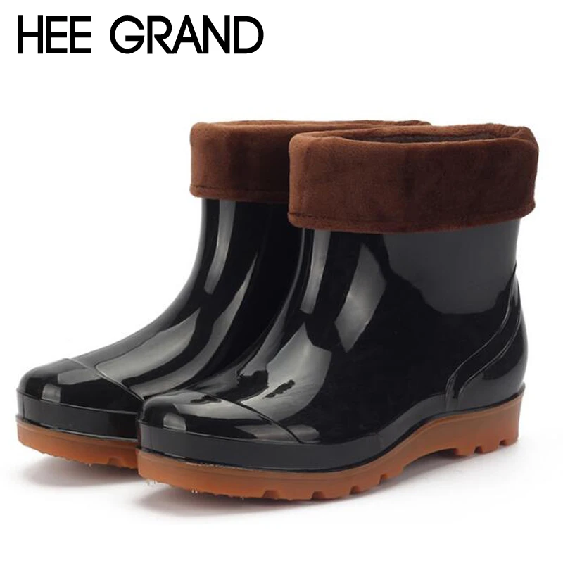 

HEE GRAND Men's Rainbooots Fashion Men's Footwear Rubber Boots Rainning Working Shoes For Males XWX4399