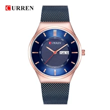 Мужские модные золотые синие кварцевые часы мужские сетчатые высококачественный ремешок для часов повседневные водонепроницаемые наручные часы Мужские часы Relogio Masculino