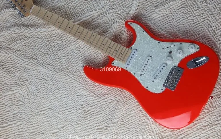 Китайская гитарная фабрика новый кленовый гриф со светильник кой 6 струн Tremolo ST