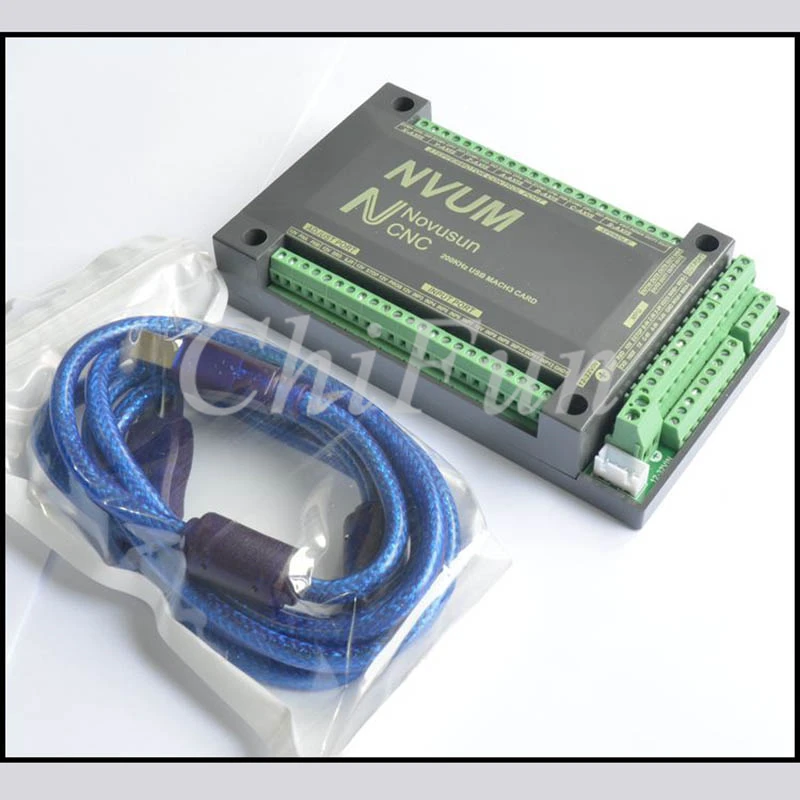 

Freeshipping English version NVUM 6-axis USB MACH3 interface board 200K stepper motor control pulse output