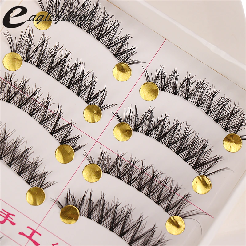 hot sale10 Pairs/ lot fashion charming eye lashes False Eyelashes Natural Cross Winged Eye Lashes Fashion make up tool | Красота и