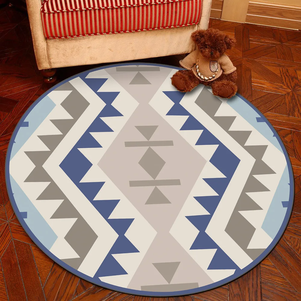 Скандинавские серые круглые ковры для гостиной, компьютерный стул, детский коврик для гардеробной и ковров, коврик для игровой палатки - Цвет: color21