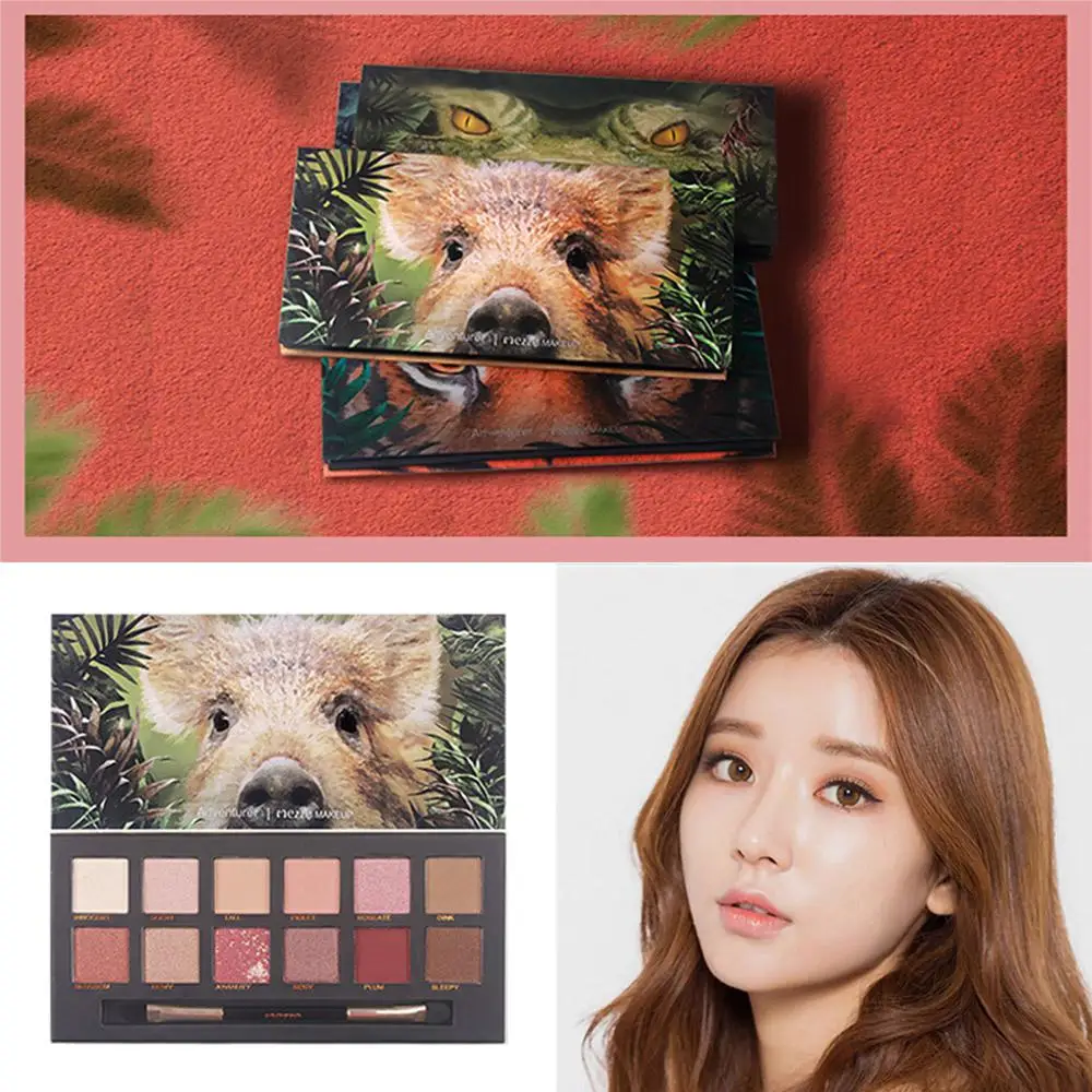 

12 Colors Explorer Eyeshadow Palette New Imitation Animal Color Eyes Shadow Tray Makeup