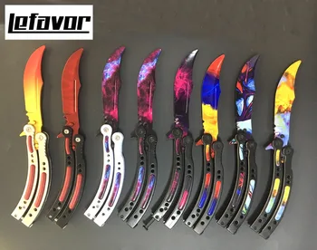 

CS GO knife butterfly in knife folding karambit knife for training practice Counter Strike Game stainless steel knife gift set