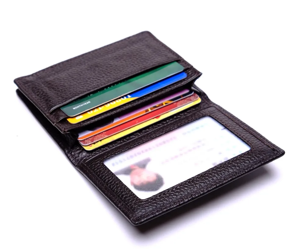 10 шт./лот натуральная кожа Card Holder Мужчины rfid-идентификаторов защиты держатель кредитной карты бизнеса Марка Двойные кошелек мужчины