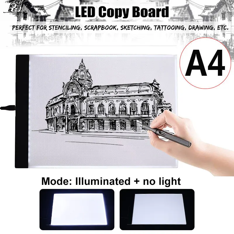 

A4 Digital Drawing Tablet Graphic LED Light Box art Tracing Copy Board Painting Writing Table Stepless Dimming