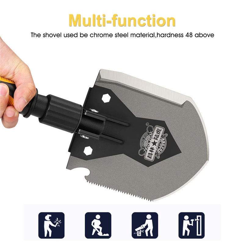 CHANGLIN Multifunctional Camping Shove Military Portable Folding Survival Spade Trowel Dibble Pick Emergency Garden Outdoor Tool