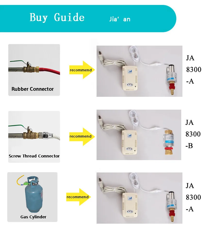 JA8300-B Смарт детектор утечки сигнализация газовый клапан закрыть газовый клапан Анти-взрыв управления электромагнитный клапан оборудования