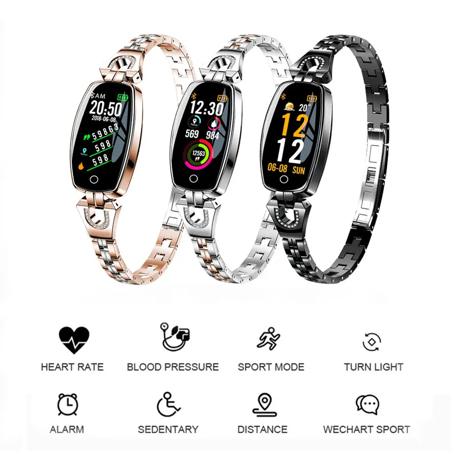 

H8 Smart Bracelet Women Lady IP67 Fitness Tracker Wristband Heart Rate Blood Pressure Monitor SmartBand For IOS Android Xiaomi