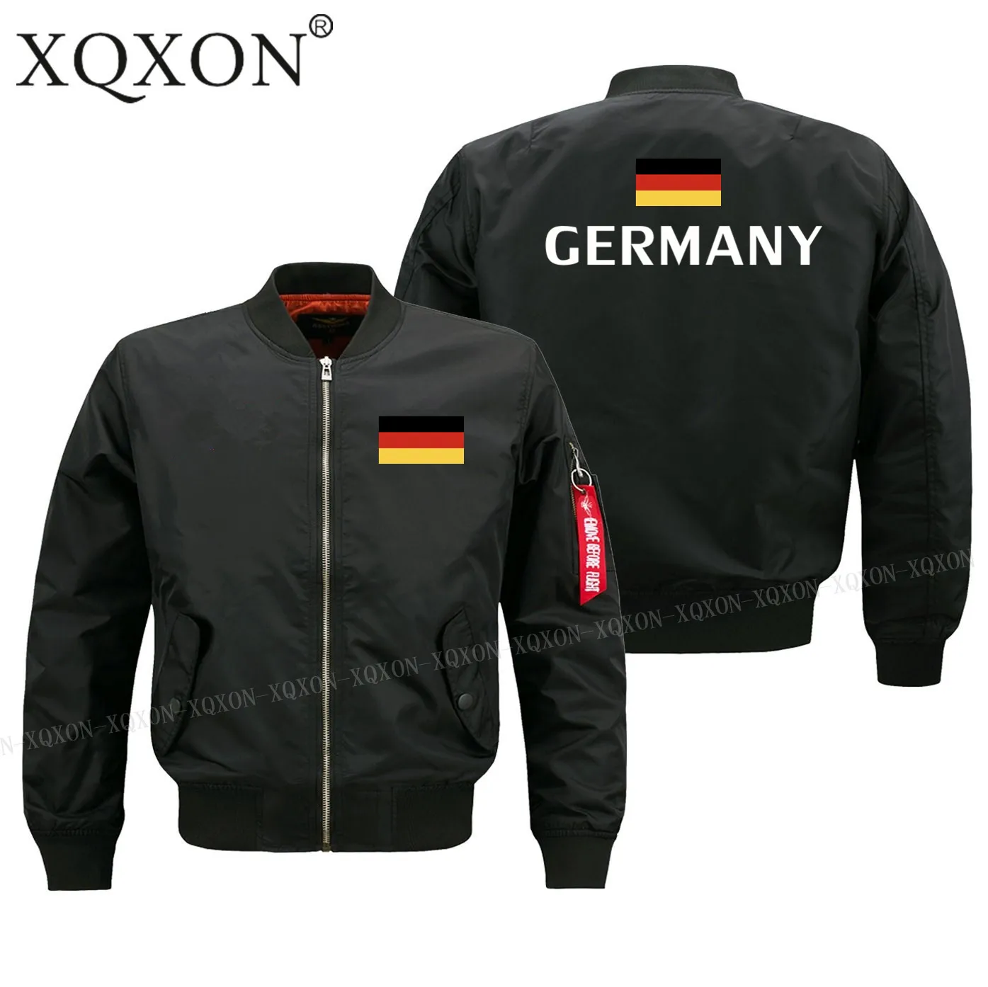 

XQXON-2018 new Zipper long sleeves men JACKET Germany flag printed Military pilot man Coats Jackets J163