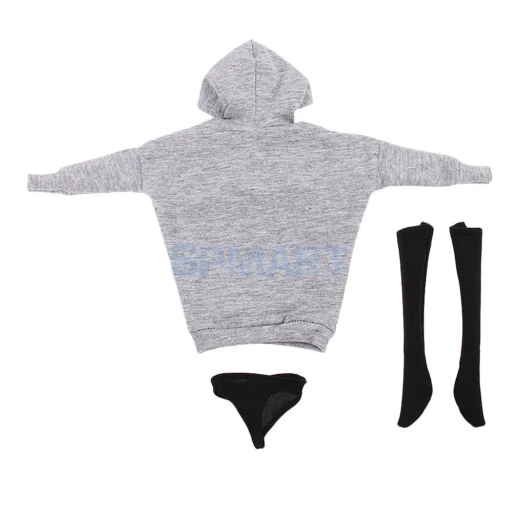 1/6 Street Style Hoodie Sweatshirt+Stocking+Briefs for 12inch    Kumik Figure Body