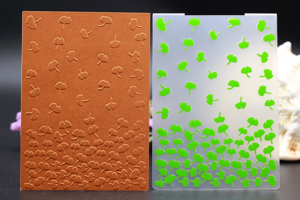 

PLASTIC EMBOSSING FOLDER lucky four leaf clover transparent DIY scrapbook album card gift cutting stencil dies paper craft punch