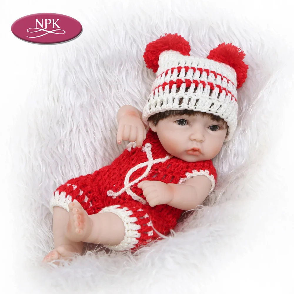 NPK 27CM MINI Baby Reborn Girl Doll Full SIlicone Vinyl Body Bathe Toys For Newborn Babies Toddler Child Best Gift 2018 Newest (6)