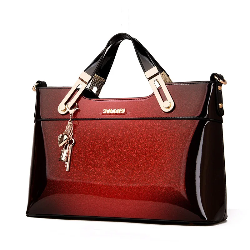 2019 designer handbag high quality patent leather female tote bags handbag women famous brands ...