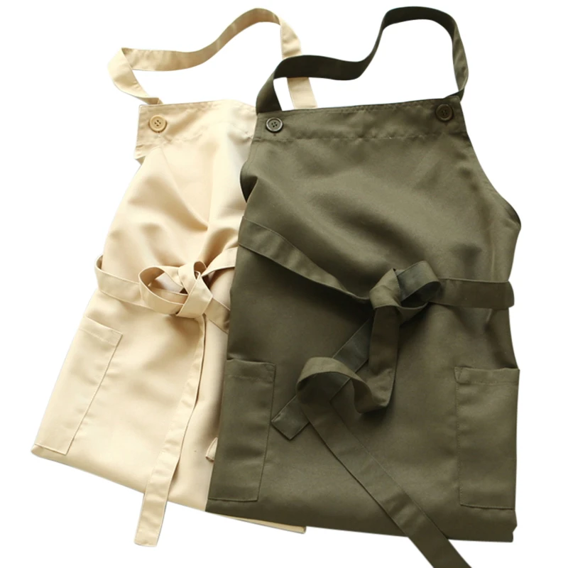 Nordic wind polyester cotton waterproof apron Coffee shops and flower shops work cleaning aprons for woman washing daidle bib