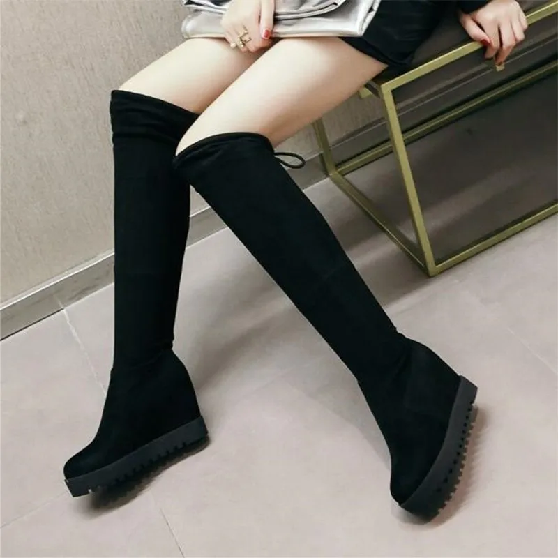 Aumento Tamaño 34 La Promoción Tacón Mujeres Caballería Interno Botas Inferior De Rodilla 43 Estilo 2plush 1 Nuevo Sobre Grind Grueso Alto Invierno AAwOxYT