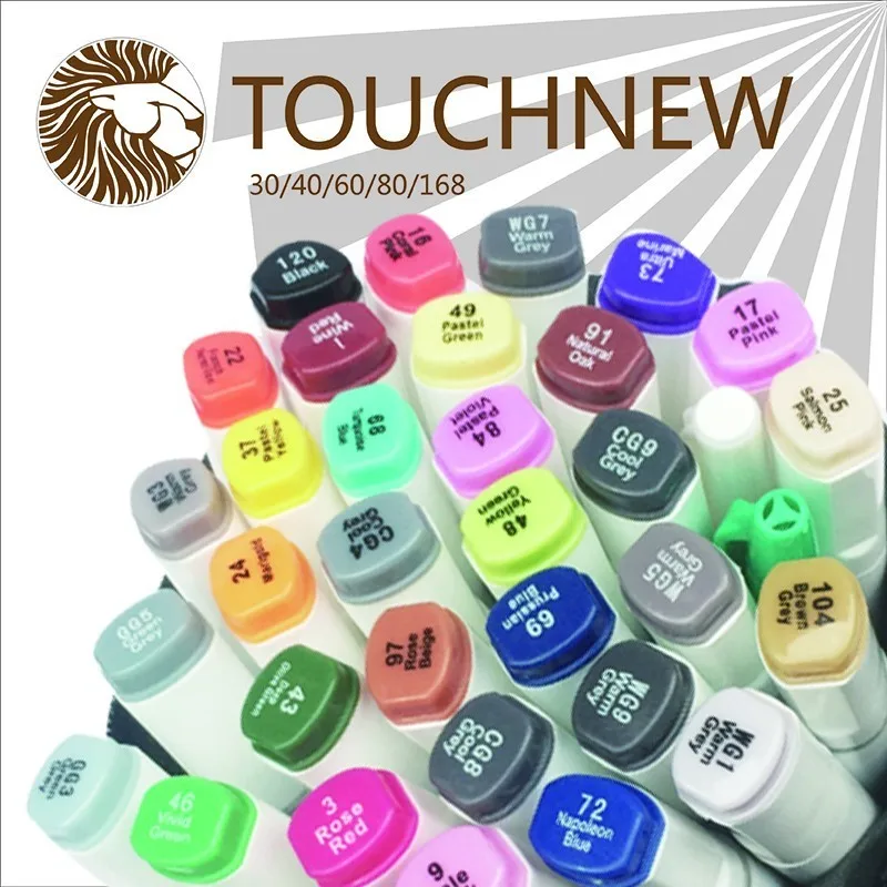 

TOUCHNEW fine Marker pen six generation Alcohol oil suit students design hand-painted marker 40 48 80 color manga drawings