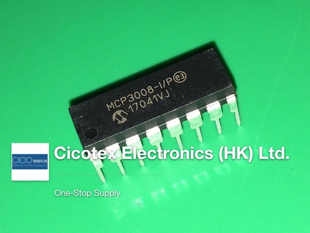 

MCP3008-I/P DIP16 IC ADC 10BIT 2.7V 8CH SPI 16DIP MCP3008-I-P