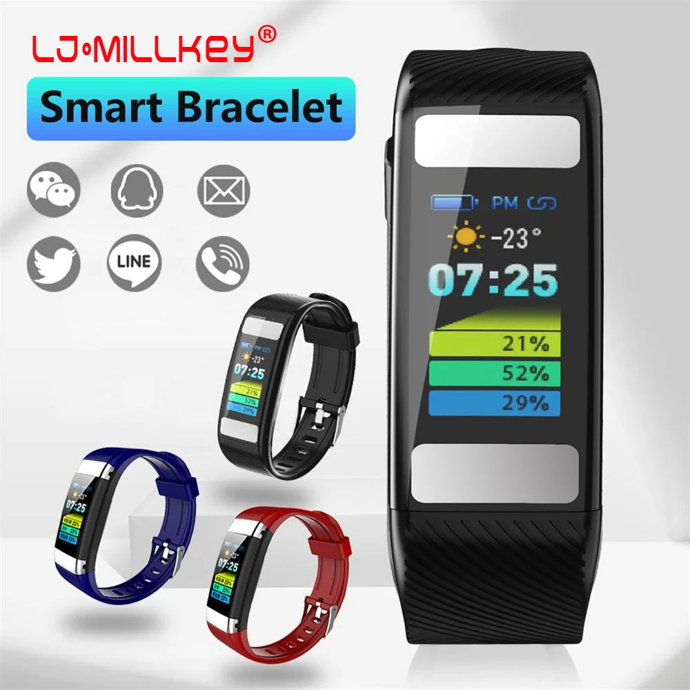 

0.96 Inch Smart Bracelet Heart Rate Sleep Body Fat Detection Smart Wristband Multifunctional Smart Bracelet Waterproof