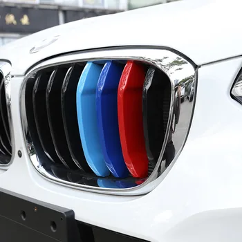 

3pcs For BMW X3 G01 2018 2019 Performance Stickers Car Front Grille Grill Cover Trim Clips Decal M Stying