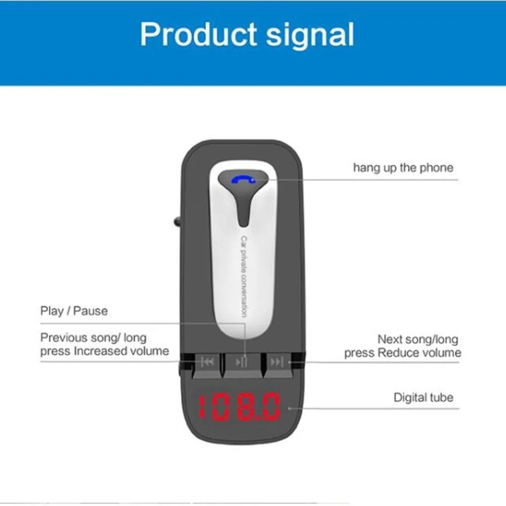 Er9 Автомобильная Bluetooth бизнес гарнитура Fm/Tf карта MP3-плеер двойной Usb Автомобильное зарядное устройство прикуриватель расширение