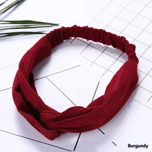 Женская вязаная эластичная повязка на голову с перекрещенными ремешками на голову для женщин и взрослых