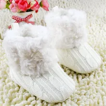 Winter Infant Baby Crochet Knit Boots Kids Warm Booties Toddler Girl Winter Snow Crib Shoes